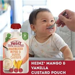 Túi Đựng Thức Ăn Cho Bé Heinz Mango & Vanilla Custard 8 Tháng Hơn 120g