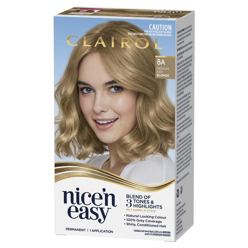 Thuốc nhuộm tóc vĩnh viễn Clairol Nice N Easy 8A Natural Medium Ash Blonde