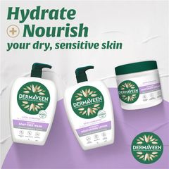 Sữa rửa mặt không chứa xà phòng DermaVeen Extra Hydration Gentle Soap-Free Wash dành cho da cực khô, ngứa và nhạy cảm 250mL