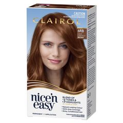 Thuốc nhuộm tóc vĩnh viễn Clairol Nice N Easy 6RB Light Chestnut Brown