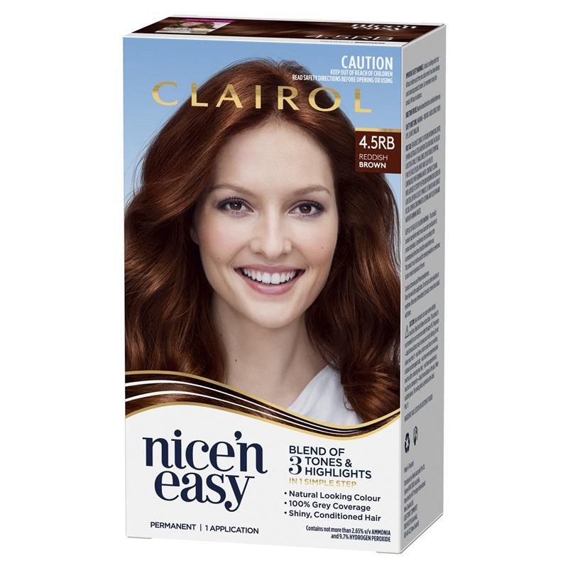 Thuốc nhuộm tóc vĩnh viễn Clairol Nice N Easy 4.5RB Natural Reddish Brown