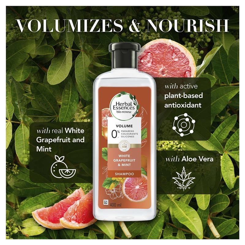Dầu gội Herbal Essences Bio Renew Naked Volume Grapefruit Mosa Mint 400ml
