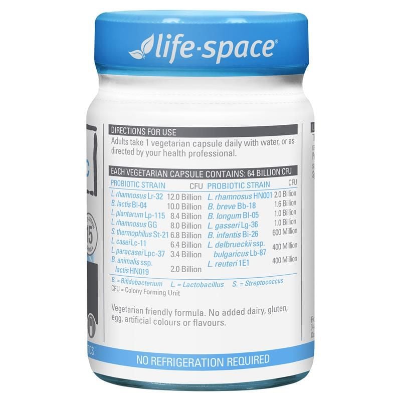 Viên uống bổ sung lợi khuẩn Life-Space Double Strength Probiotic 60 viên Kích thước độc quyền