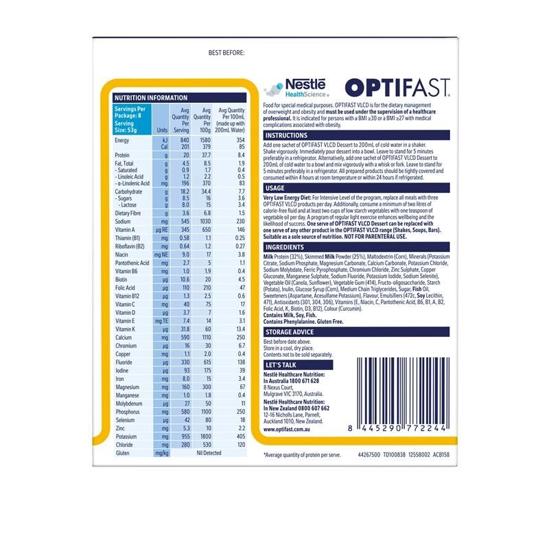 Trà chanh tráng miệng Optifast VLCD 8 x 53g MỚI