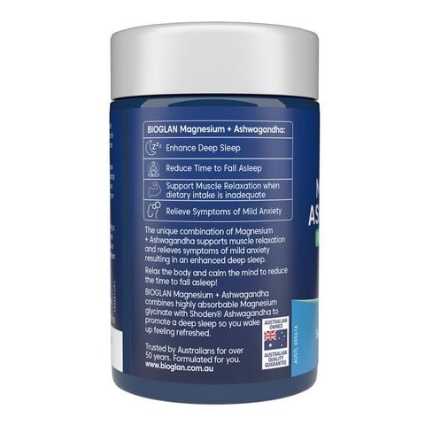 Bioglan Magiê + Ashwagandha Relax Calm & Sleep 60 Viên
