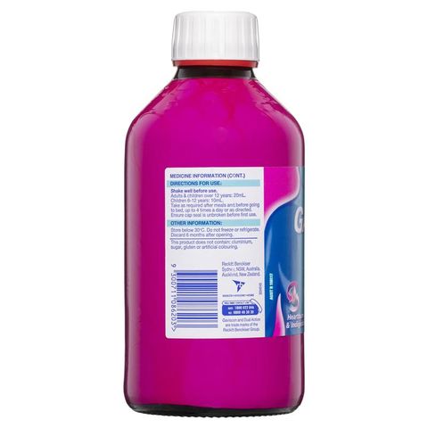 Gaviscon Nước Tác Động Kép Giảm ợ nóng và khó tiêu Bạc hà 600ml