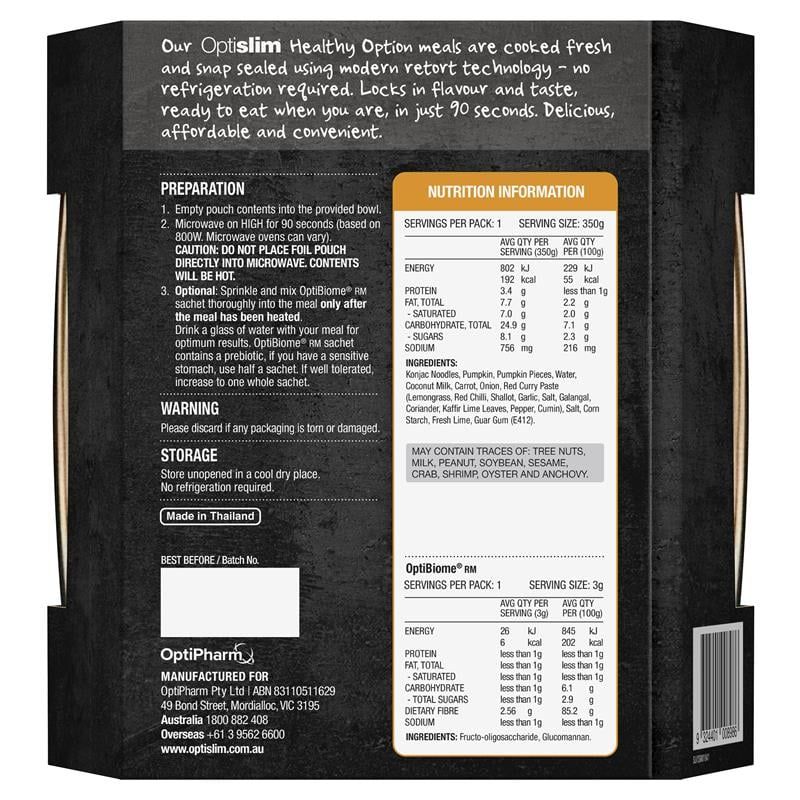 Mì Konjac Thái vị bí ngô và dừa Optislim Healthy Option Meal 350g