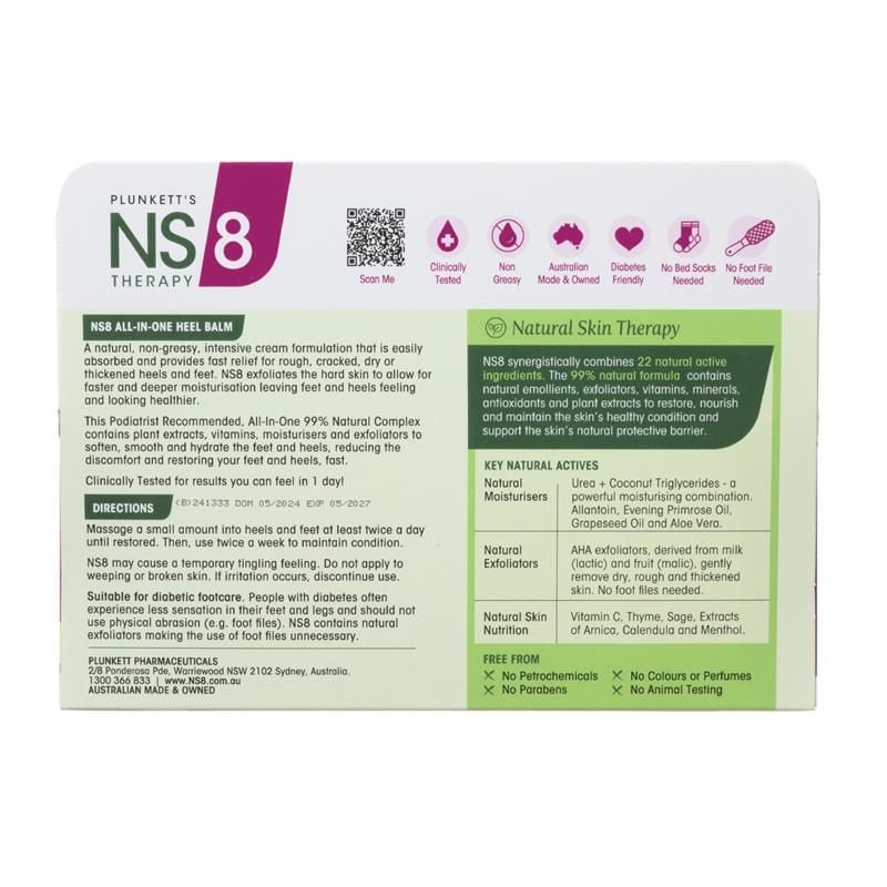 Kem dưỡng gót chân Plunketts NS8 125ml