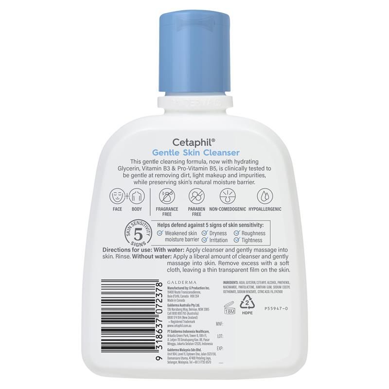 Sữa rửa mặt dịu nhẹ Cetaphil Gentle Skin Cleanser cho mặt và body 125mL