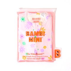 Bambi Mini Co. Wrigglesuit bé gái màu hồng neon hoa 3-6