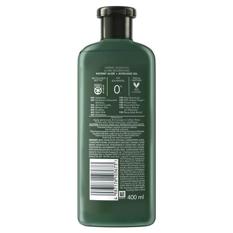 Herbal Essences Bio Renew Potent Aloe + Avocado Oil Hair & Scalp Shampoo 400ml
