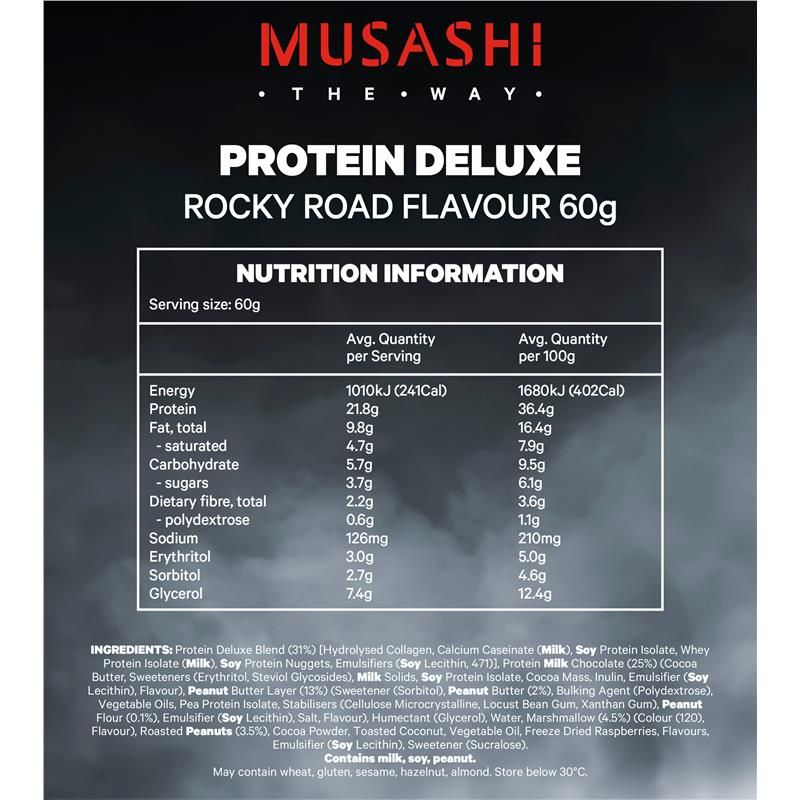 Thanh Protein Musashi Deluxe Rocky Road 60g