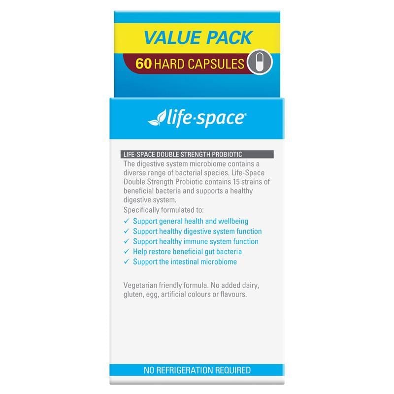Viên uống bổ sung lợi khuẩn Life-Space Double Strength Probiotic 60 viên Kích thước độc quyền