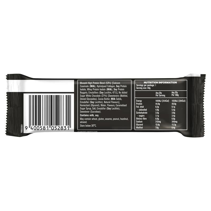 Sôcôla trắng Musashi giàu protein Caramel 90g