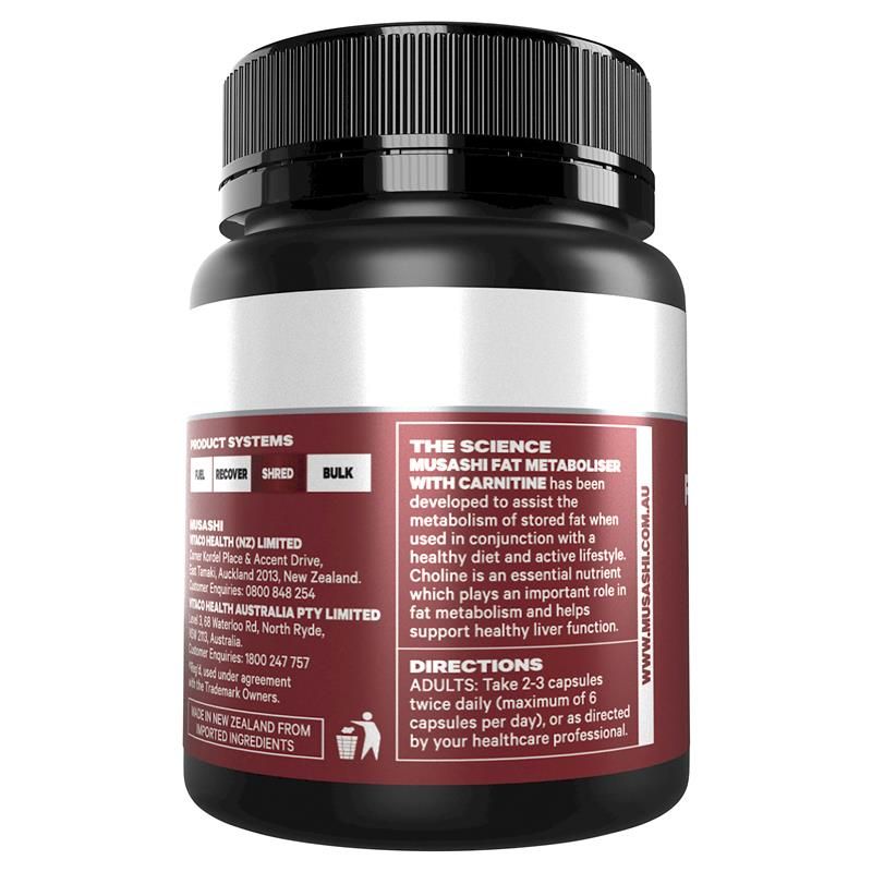 Musashi Fat Metaboliser + Carnitine 60 Viên
