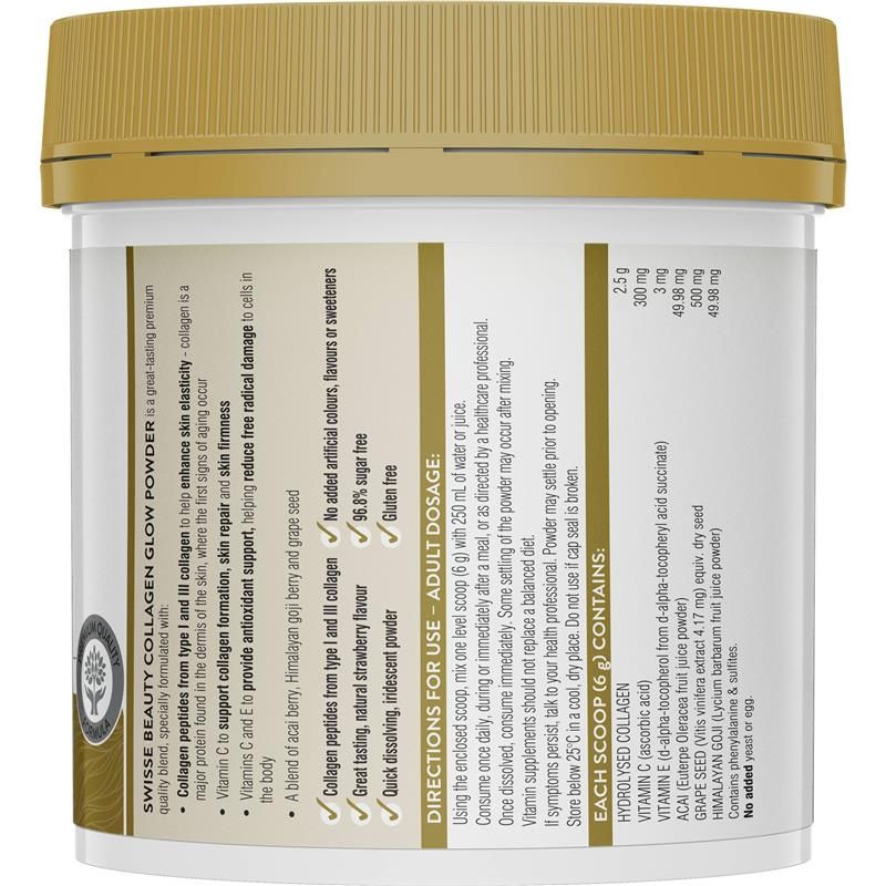 Bột làm sáng da Swisse Beauty Collagen Glow 240g