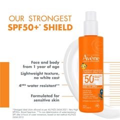Xịt chống nắng Avene Sunsitive dành cho trẻ em SPF 50+ 200ml