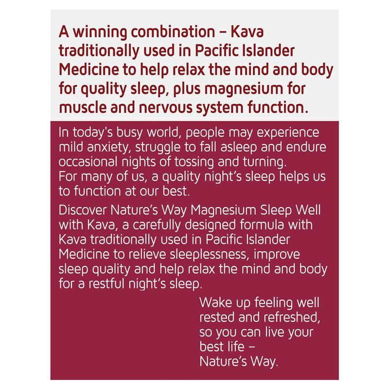 Viên uống hỗ trợ ngủ ngon Nature's Way Magnesium Sleep Well 60 viên