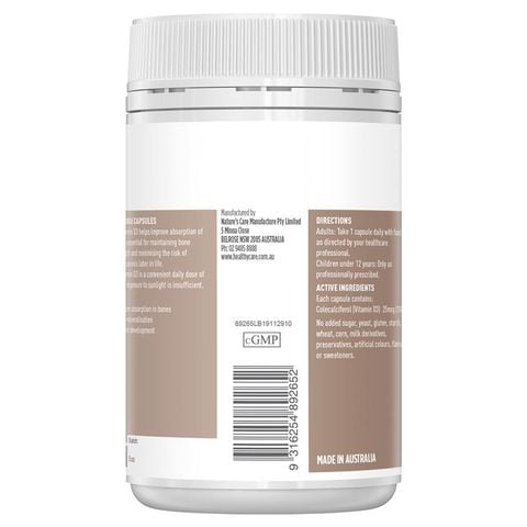 Healthy Care Vitamin D3 1000IU 250 viên nang mềm