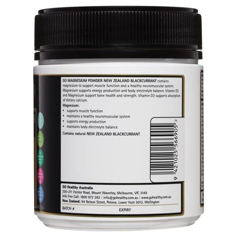 Bột Magiê GO Healthy New Zealand Blackcurrant 250g