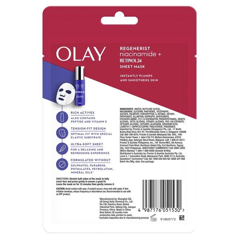 Mặt nạ giấy Olay Regenerist Niacinamide + Retinol24