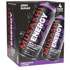 Nước tăng lực nho tím Musashi 500ml x 4 gói
