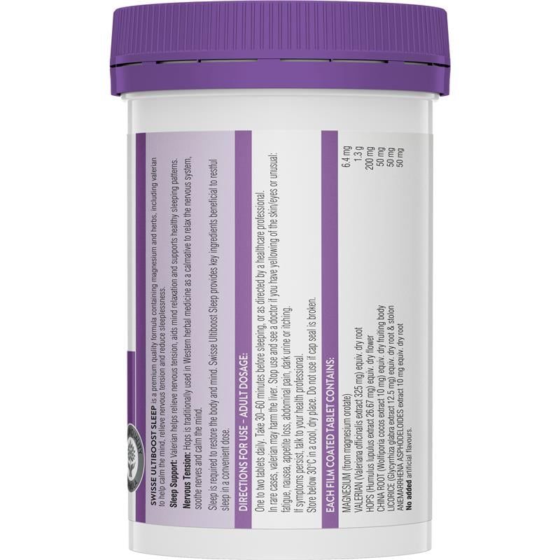 Viên uống hỗ trợ giấc ngủ Swisse Ultiboost Sleep 100 viên