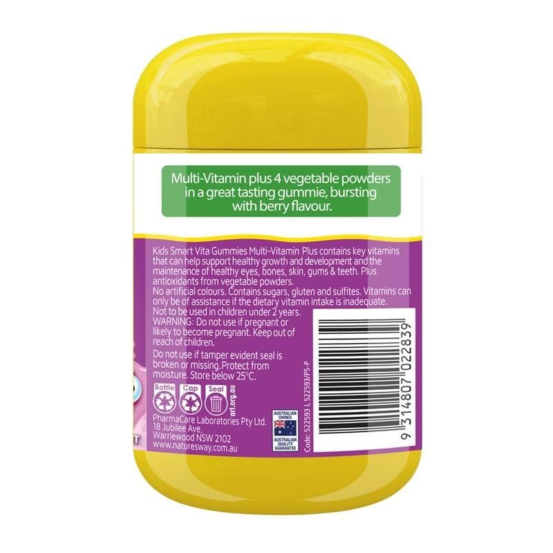 Kẹo dẻo Nature's Way Kids Smart Vita Gummies Multi-Vitamin+ 60 viên