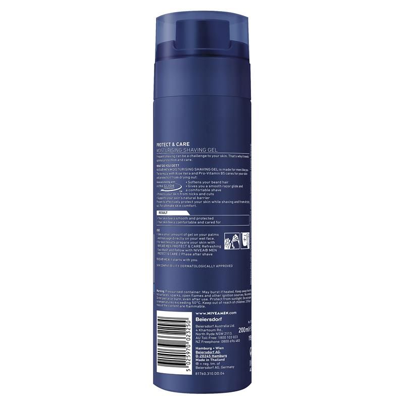 Gel cạo râu dưỡng ẩm NIVEA MEN Protect & Care 200ml