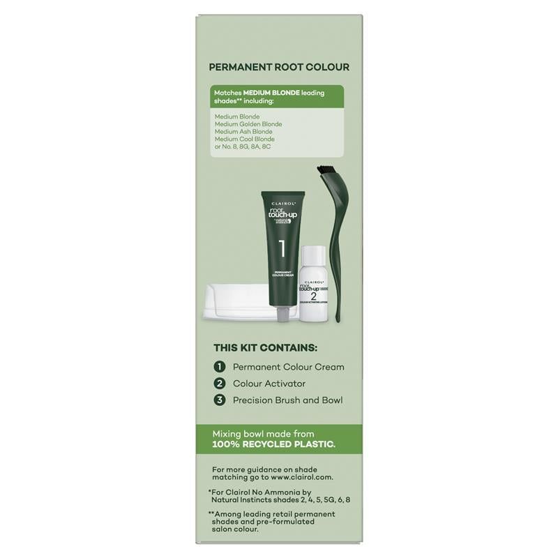Thuốc nhuộm tóc vĩnh viễn Clairol Root Touch Up Natural Instincts 8 Medium Blonde
