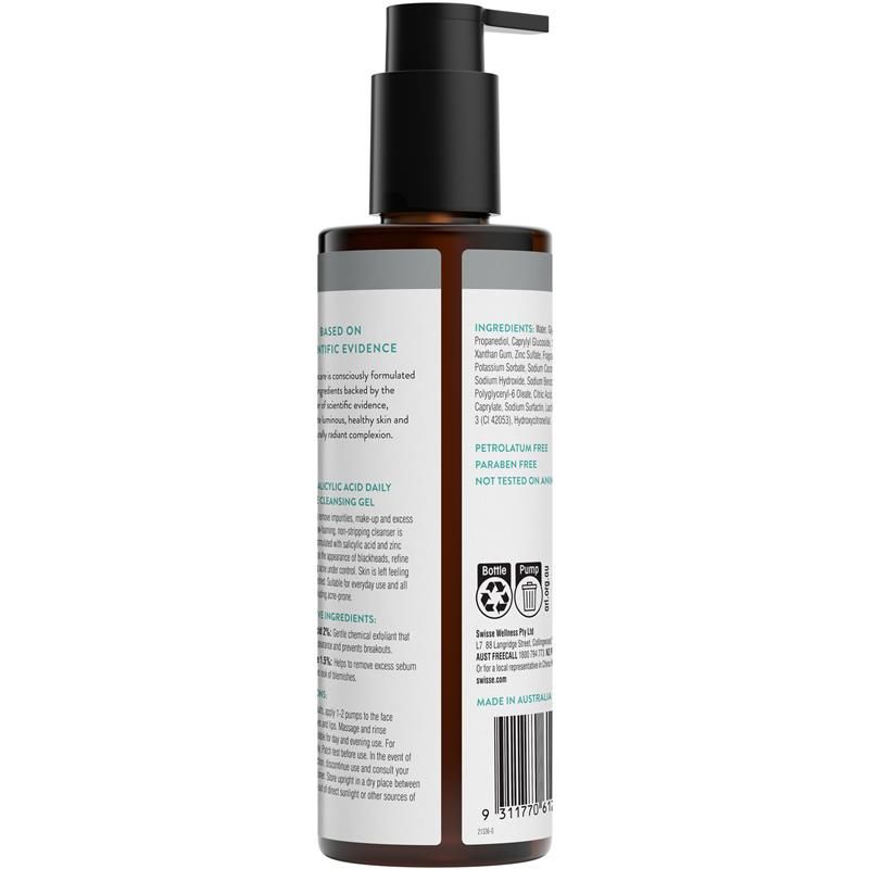 Sữa rửa mặt cân bằng hằng ngày Swisse Skincare Salicylic Acid 200ml