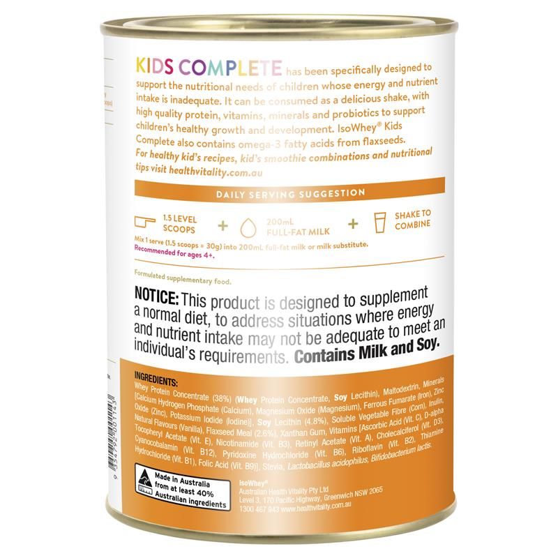 IsoWhey Clinical Nutrition Kids Complete hương vani 600g