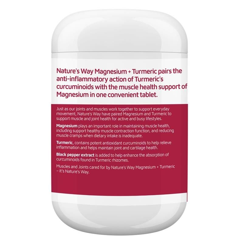 Nature's Way Magnesium + Turmeric 150 Viên Công Thức Mới