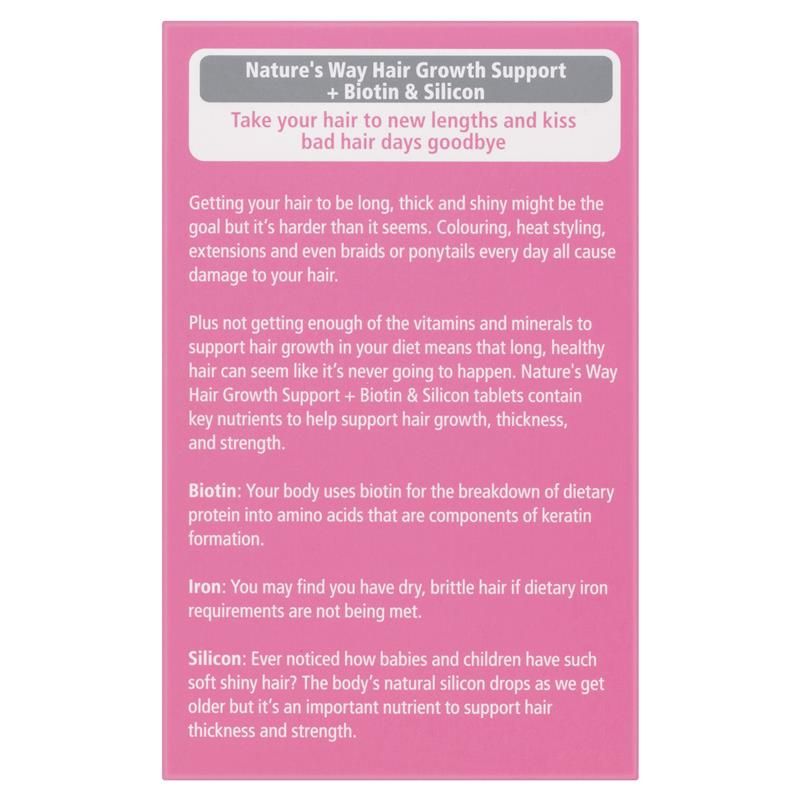 Viên uống hỗ trợ mọc tóc Nature's Way + Biotin & Silicon 30 viên