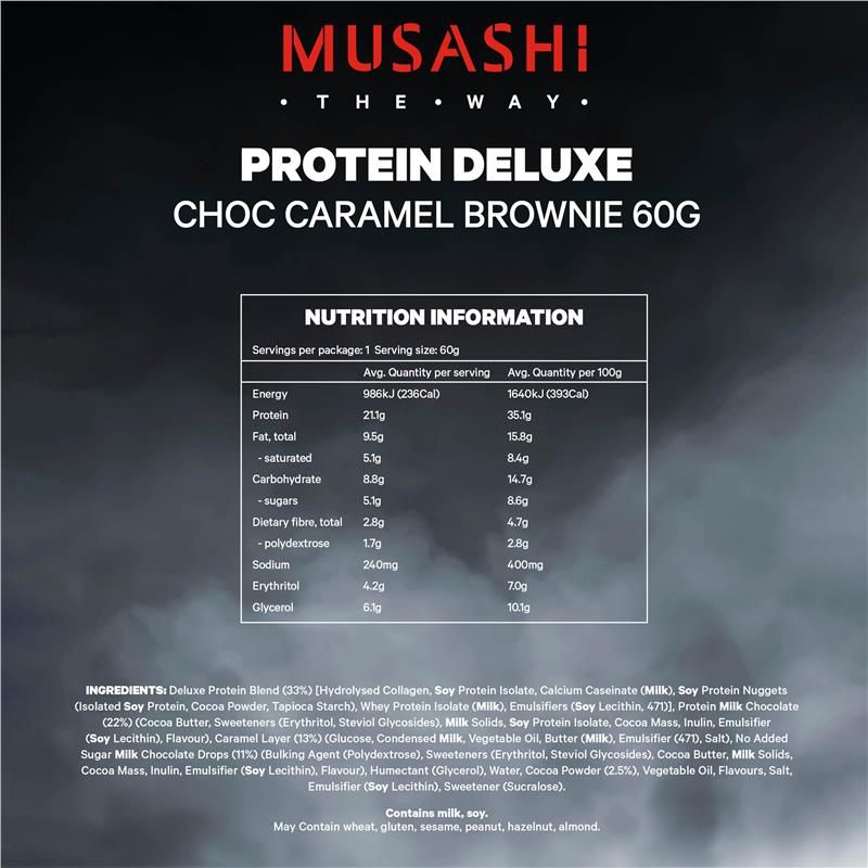 Thanh Protein Musashi Deluxe Chocolate Caramel Brownie 60g