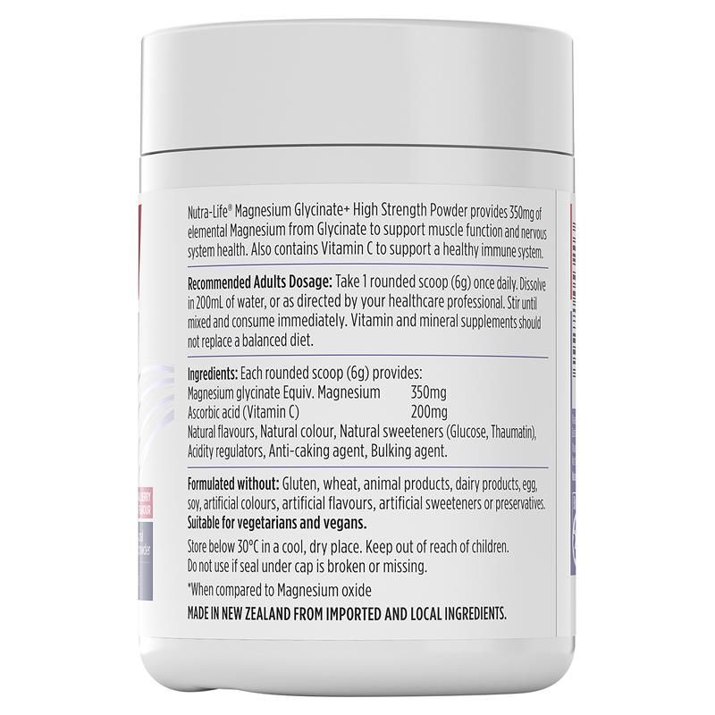 Bột Nutra-Life Magnesium Glycinate+ cường độ cao 180G