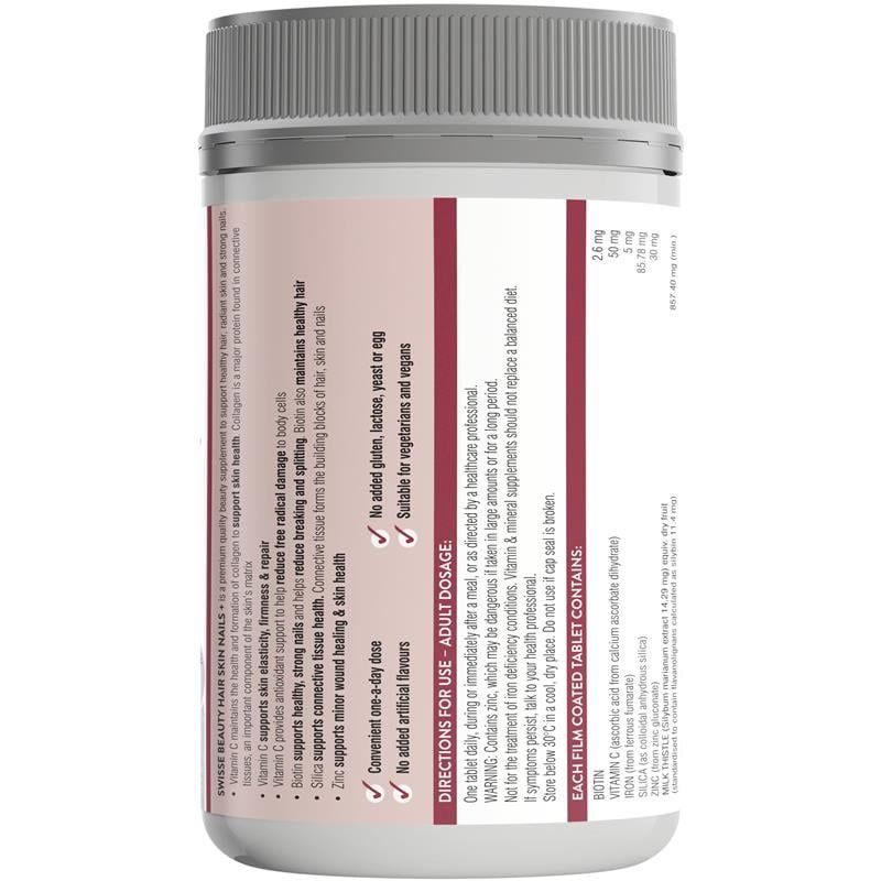 Swisse Ultiboost Hair Skin Nails+ 180 Viên Kích Thước Độc Quyền