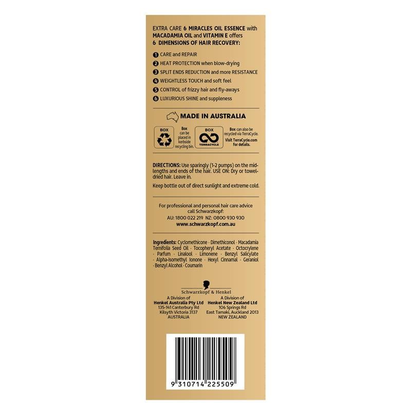 Tinh chất dầu dưỡng da Schwarzkopf Extra Care 6 Miracles 100ml