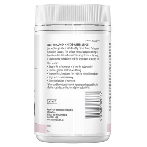Healthy Care Beauty Collagen + Hỗ trợ trao đổi chất 120g