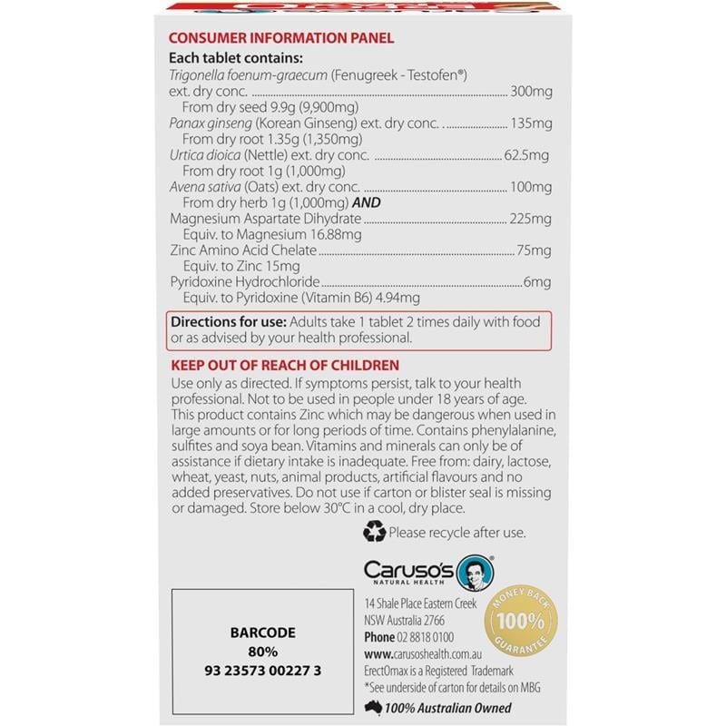 Viên nén Carusos Erecto MAX 60