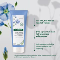Dầu xả Klorane Volumising với hạt lanh hữu cơ 200ml - Tóc mỏng và thẳng