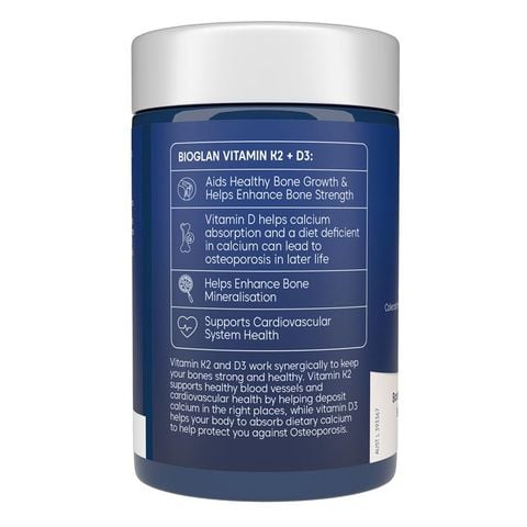 Bioglan Vitamin K2 + D3 60 Viên