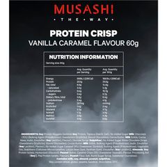 Thanh Protein giòn Musashi hương Vani Caramel 60g