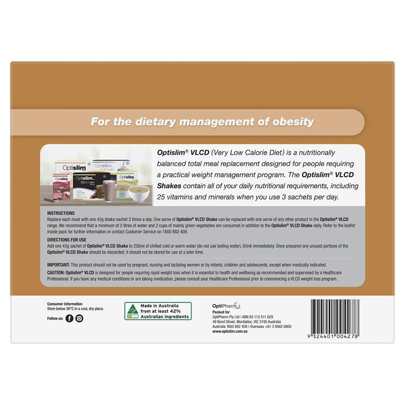 Optislim VLCD Meal Replacement Shake Salted Caramel 21x43g Gói