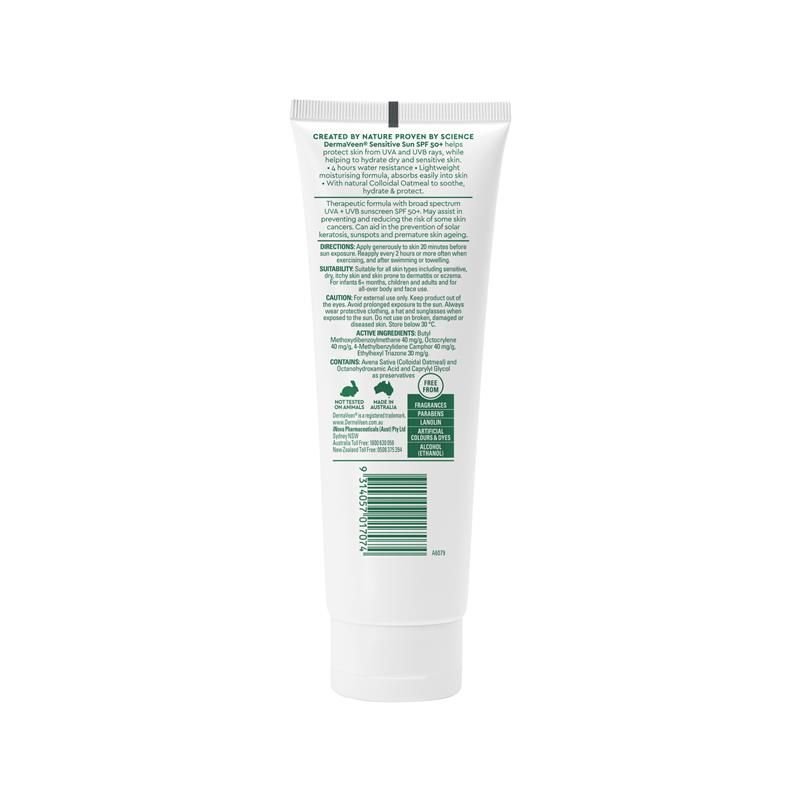 Kem dưỡng ẩm cho mặt và cơ thể DermaVeen Sensitive Sun SPF 50+ 100g