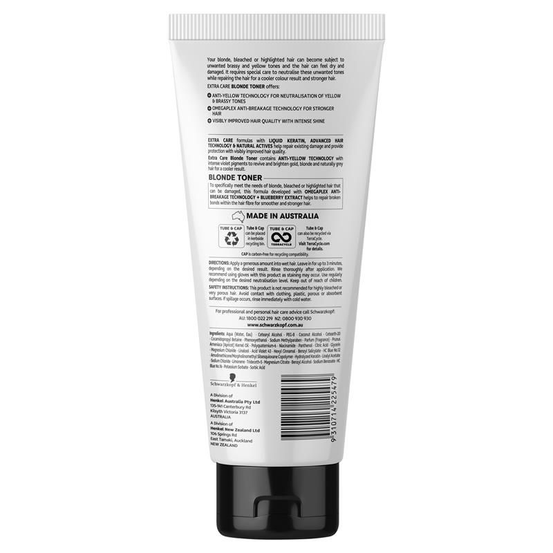 Nước hoa hồng chống vàng Schwarzkopf Extra Care Blonde 250ml