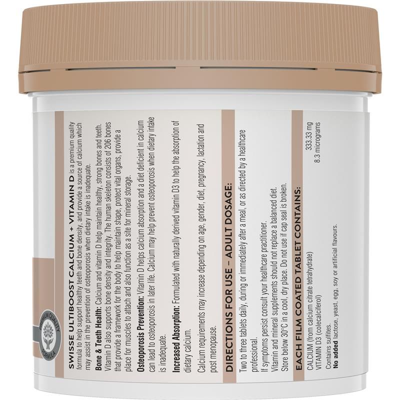 Swisse Ultiboost Calcium + Vitamin D 150 Viên