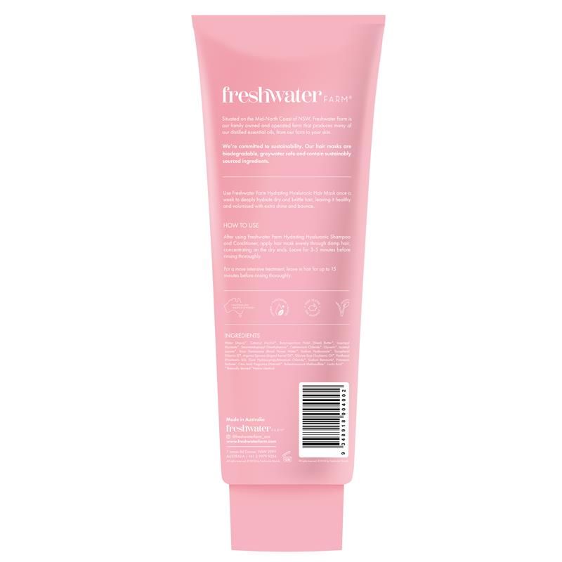 Mặt nạ dưỡng tóc Freshwater Farm Hydrating Hyaluronic Rosewater 240ml