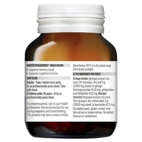 Blackmores Ginkgo+Brahmi Hỗ trợ trí nhớ 40 viên