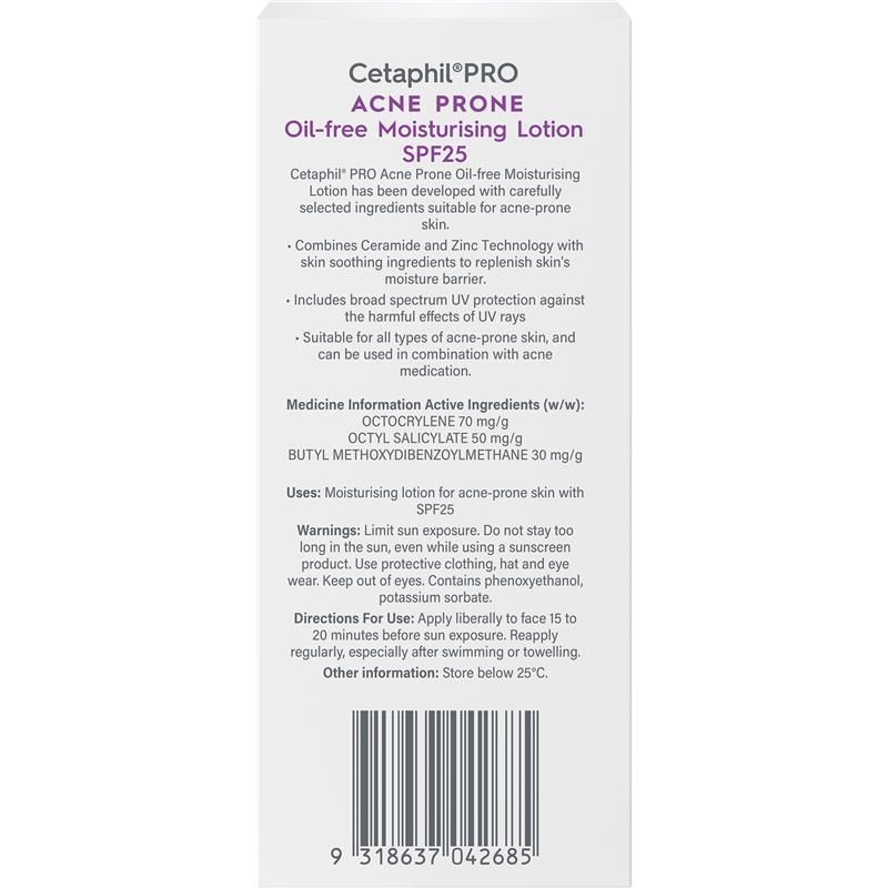 Sữa dưỡng ẩm cho da mụn Cetaphil Pro Acne Prone Oil Free SPF 25 118ml
